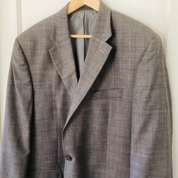 Chaps Men's Sport Coat Gray 100% Wool Size 48 Long Blazer Jacket Office Career - Picture 3 of 15